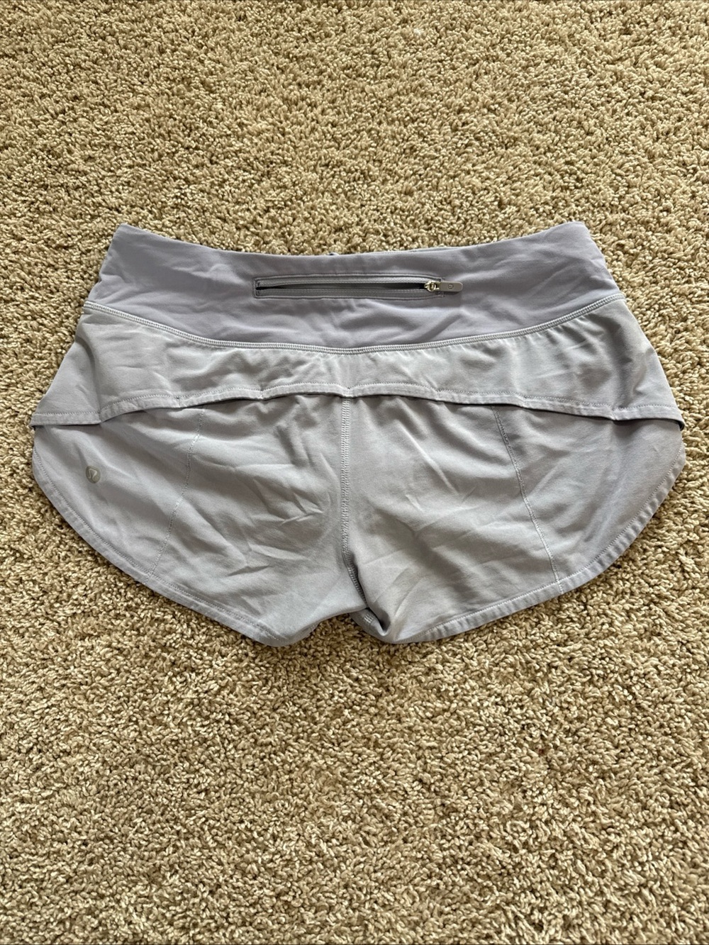 lululemon athletica Light Gray Athletic Skort Shorts with Zip Pocket